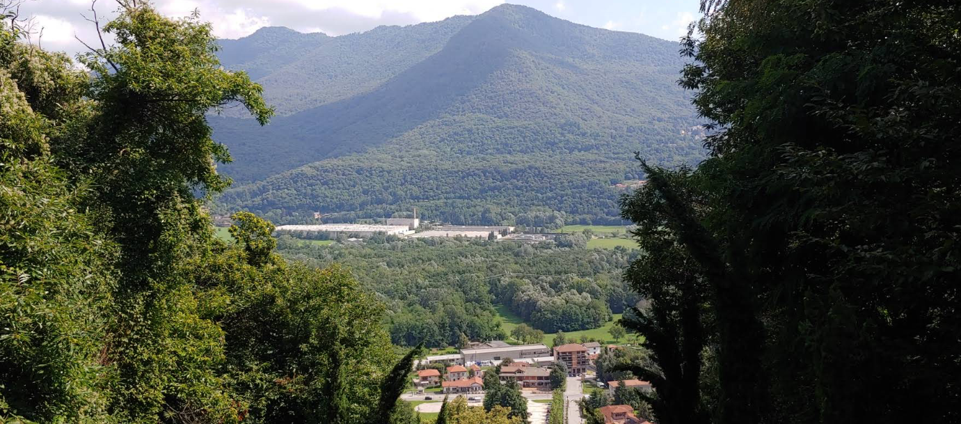 Valley panorama with factory